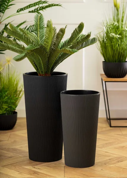 HowHomely Kvetináč URBANIKA ECO 46 cm čierny