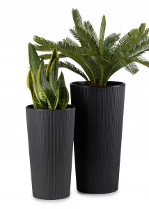 HowHomely Kvetináč URBANIKA ECO 46 cm čierny