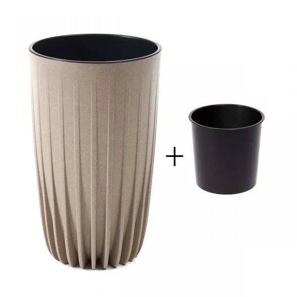HowHomely Kvetináč STRIPPED ECO II 30 cm latte