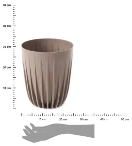 HowHomely Kvetináč STRIPPED ECO VI 25 cm latte