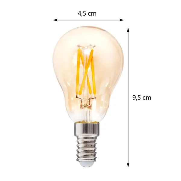 ATMOSPHERA LED žiarovka jantárová rovná 5W E14 teplá biela