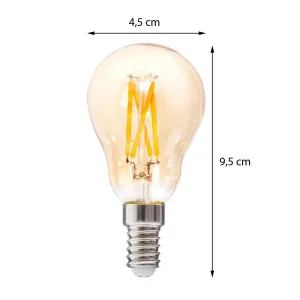 ATMOSPHERA LED žiarovka jantárová rovná 5W E14 teplá biela