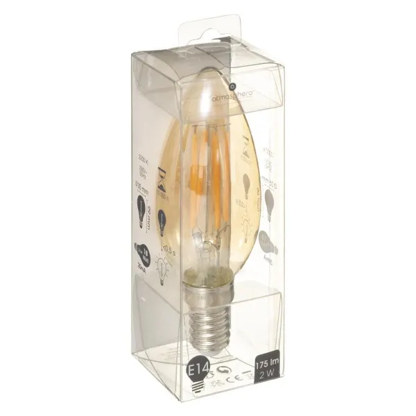 ATMOSPHERA LED žiarovka Flame Straight 2W E14 teplá biela