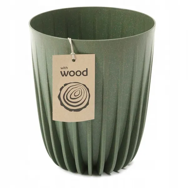 HowHomely Kvetináč STRIPPED ECO VII 19 cm zelený