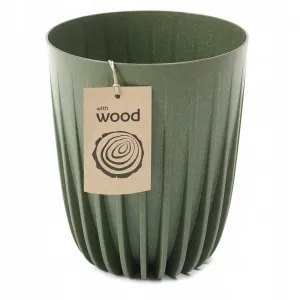 HowHomely Kvetináč STRIPPED ECO VII 19 cm zelený