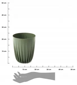 HowHomely Kvetináč STRIPPED ECO VII 19 cm zelený