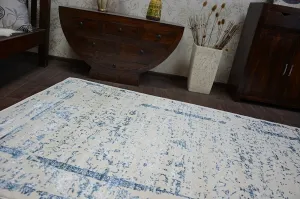 Dywany Lusczow Kusový koberec MANYAS Mariet modro-krémový, veľkosť 80x150