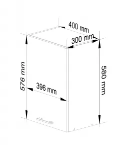 Ak furniture Kuchynská skrinka Olivia W 40 cm - biela závesná