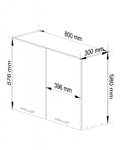 Ak furniture Kuchynská skrinka Olivia W I 80 cm - biela závesná