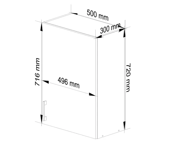 Ak furniture Kuchynská závesná skrinka Š 50cm D1 H720 Artus biela/sonoma