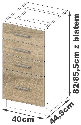 Ak furniture Kuchynská skrinka Artus S40 SZ4