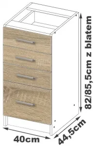 Ak furniture Kuchynská skrinka Artus S40 SZ4