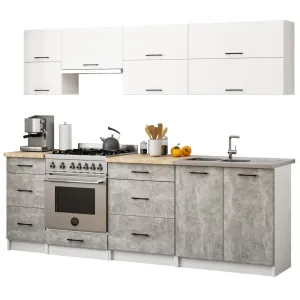 Ak furniture Kuchyňská skříňka Olivie pod troubu S 60 cm bílá/beton