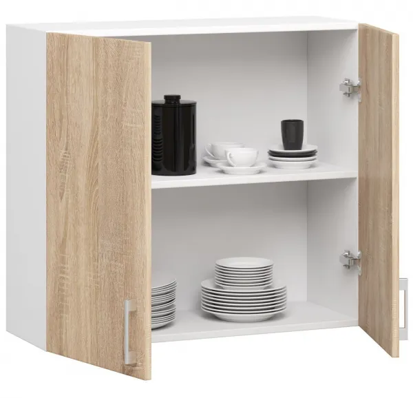 Ak furniture Kuchynská závesná skrinka Š 80cm D2 H720 Artus biela/sonoma