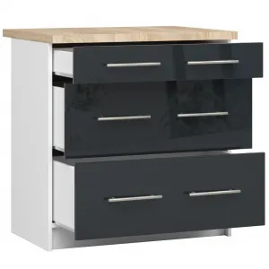 Ak furniture Kuchyňská skříňka Olivie S 80 cm 3S bílá/grafit