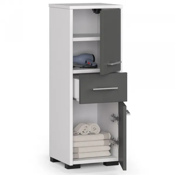 Ak furniture Kúpeľňová skrinka FIN biela/grafit