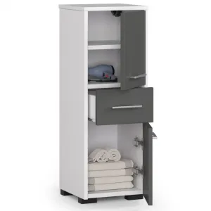 Ak furniture Kúpeľňová skrinka FIN biela/grafit