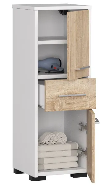 Ak furniture Kúpeľňová skrinka Fin biela/sonoma