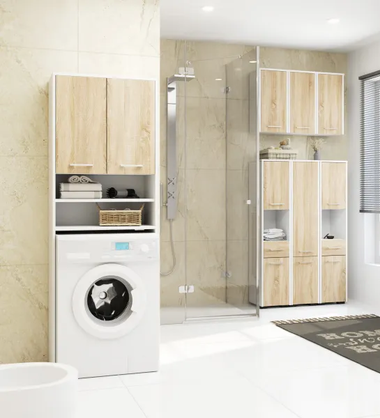 Ak furniture Kúpeľňová skrinka Fin biela/sonoma