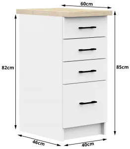 Ak furniture Kuchynská skrinka Olivie S 40 cm 4S biela