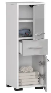 Ak furniture Kúpeľňová skrinka Fin biela/strieborný lesk