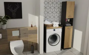 TP Living Kúpeľňová skrinka nad práčku POLA antracit/dub artisan