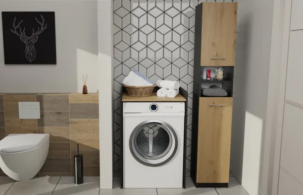 TP Living Kúpeľňová skrinka nad práčku POLA antracit/dub artisan
