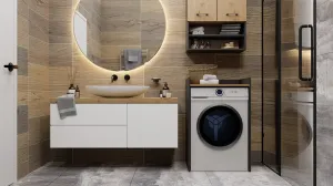 TP Living Kúpeľňová skrinka nad práčku POLA antracit/dub artisan