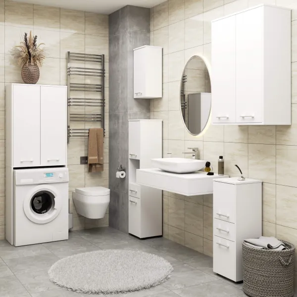 Ak furniture Koupelnová skříňka nad pračku Fin 2D bílá