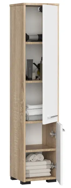Ak furniture Kúpeľňová skrinka Fin I 30 cm sonoma/biela