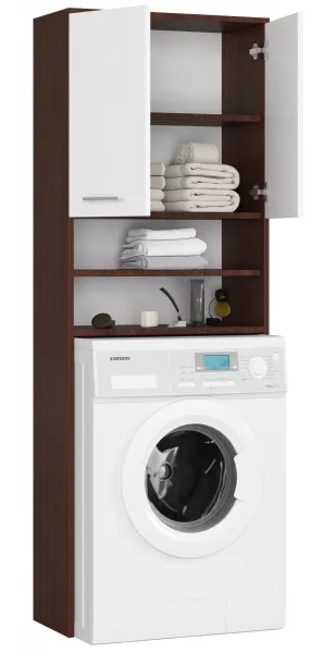 Ak furniture Kúpeľňová skrinka nad práčkou Fin wenge/biela