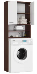 Ak furniture Kúpeľňová skrinka nad práčkou Fin wenge/biela