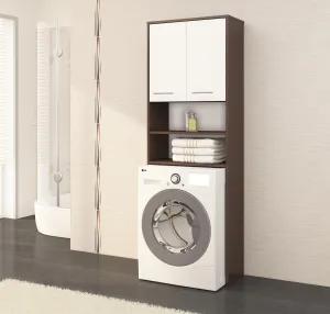 Ak furniture Kúpeľňová skrinka nad práčkou Fin wenge/biela