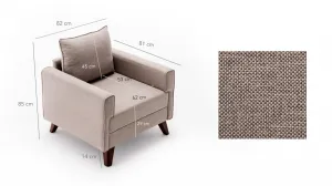 Kreslo / Jednomiestna pohovka Bella Armchair - Cream