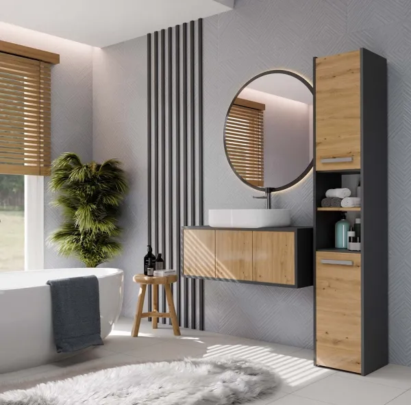 TP Living Kúpeľňová skrinka S30 170 cm antracit/dub artisan