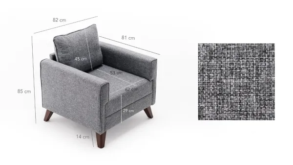 Kreslo / Jednomiestna pohovka Bella Armchair - Gey