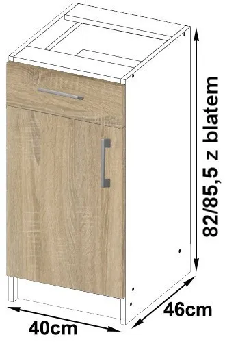 Ak furniture Kuchynská linka Artus S40 D1SZ1 + pracovní deska Lima