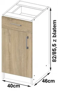 Ak furniture Kuchynská linka Artus S40 D1SZ1 + pracovní deska Lima