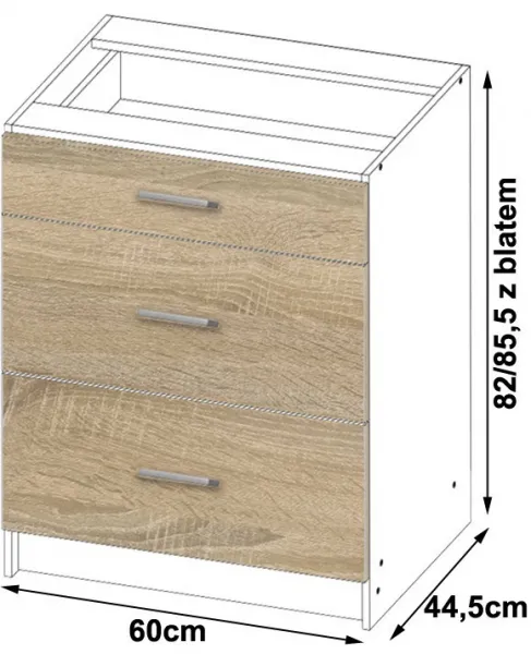 Ak furniture Kuchynská linka Artus S60 SZ3