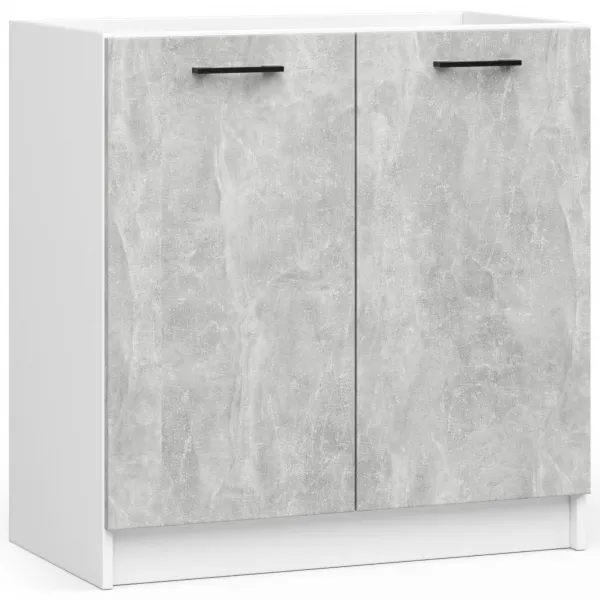 Ak furniture Kuchynská linka Olivie 3 m biela/betón/dub sonoma