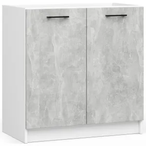 Ak furniture Kuchynská linka Olivie 3 m biela/betón/dub sonoma
