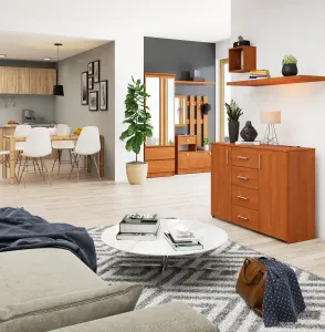 Ak furniture Komoda Torvi K 110,4 cm jelša