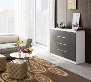 Ak furniture Komoda TOVE K 160 cm biela/grafit