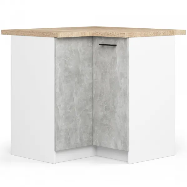 Ak furniture Kuchynská linka Olivie 3 m biela/betón/dub sonoma