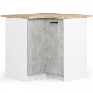 Ak furniture Kuchynská linka Olivie 3 m biela/betón/dub sonoma