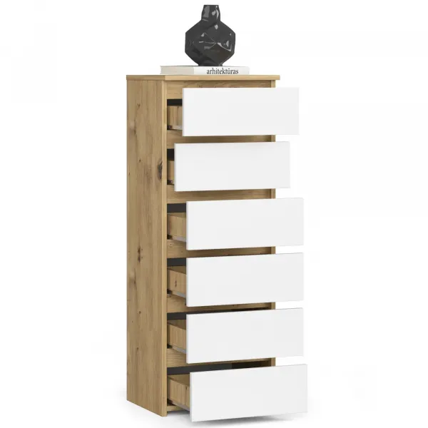 Ak furniture Komoda CL6 40 cm dub artisan/bílá