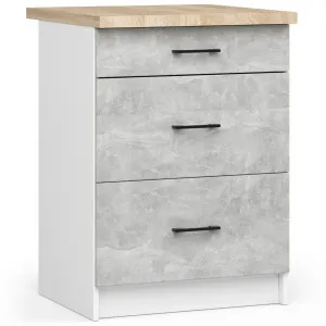 Ak furniture Kuchyňská linka Olivie G2 2,4 m bílá/beton/dub sonoma