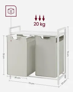 SONGMICS Koš na prádlo File 92L bílo-šedý