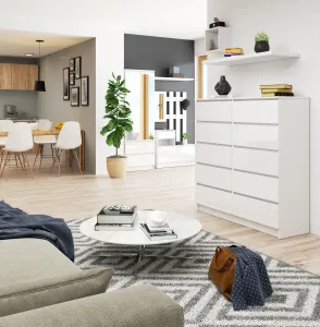 Ak furniture Komoda Kuba 120 cm biela lesklá
