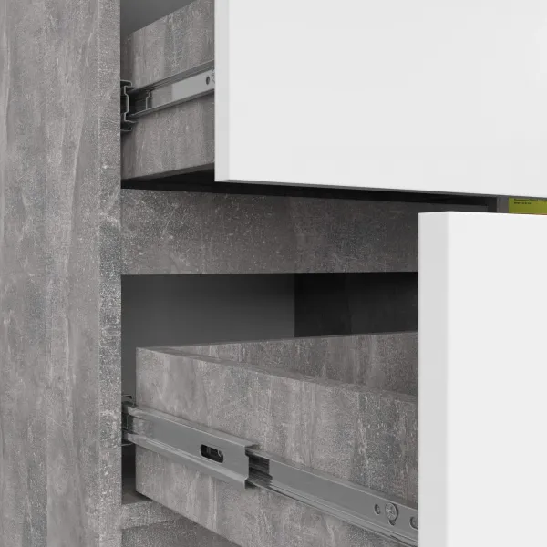 Ak furniture Komoda JERRY K 80 cm 1 dvere 3 zásuvky betón/biela